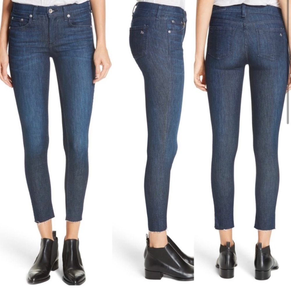 Rag & Bone frayed hem Skinny ankle Jeans